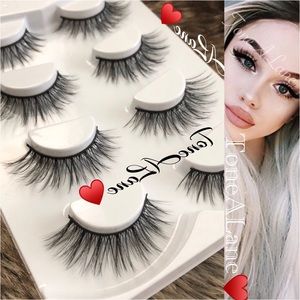 False Eyelashes Lashes Mink Fluffy Lashes 4 Pairs